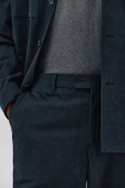 Cortefiel Calças|Calças Clássicas-Calças de algodão micro-xadrez Azul