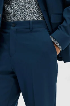 Selected Calças|Calças Clássicas-Calças de fato Slim Fit Azul