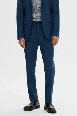 Selected Calças|Calças Clássicas-Calças de fato Slim Fit Azul