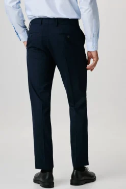 Selected Calças|Calças Clássicas-Calças de fato Slim Fit com lã Azul
