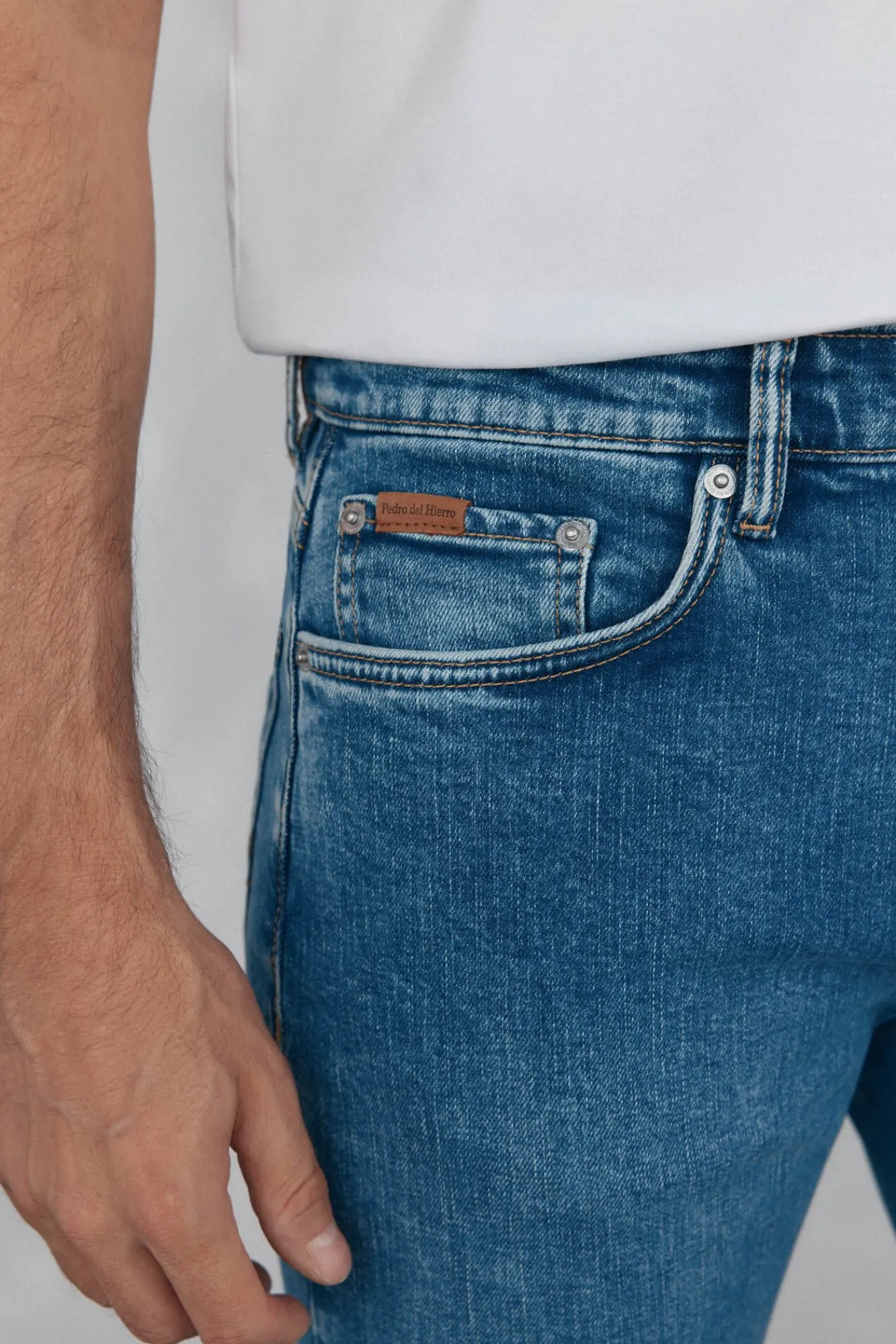 Pedro del Hierro Jeans|Calças-Calças de ganga premium flex regular fit Azul