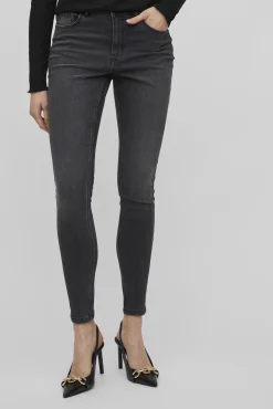 Vila Jeans|Calças-Calças de ganga corte skinny Cinzento