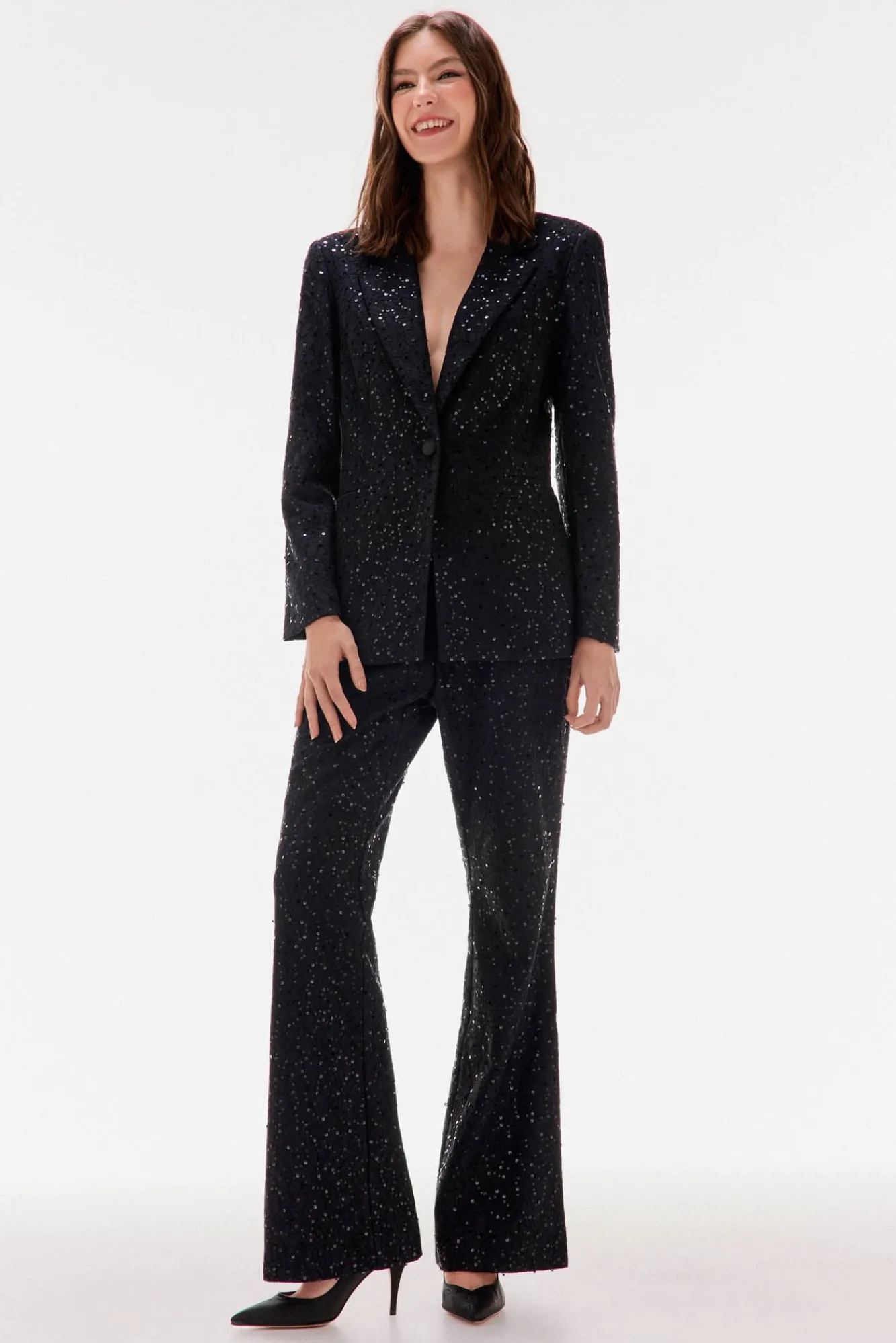 TFP by Tamara Falcó Calças-Calças de lantejoulas Preto