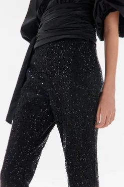 TFP by Tamara Falcó Calças-Calças de lantejoulas Preto