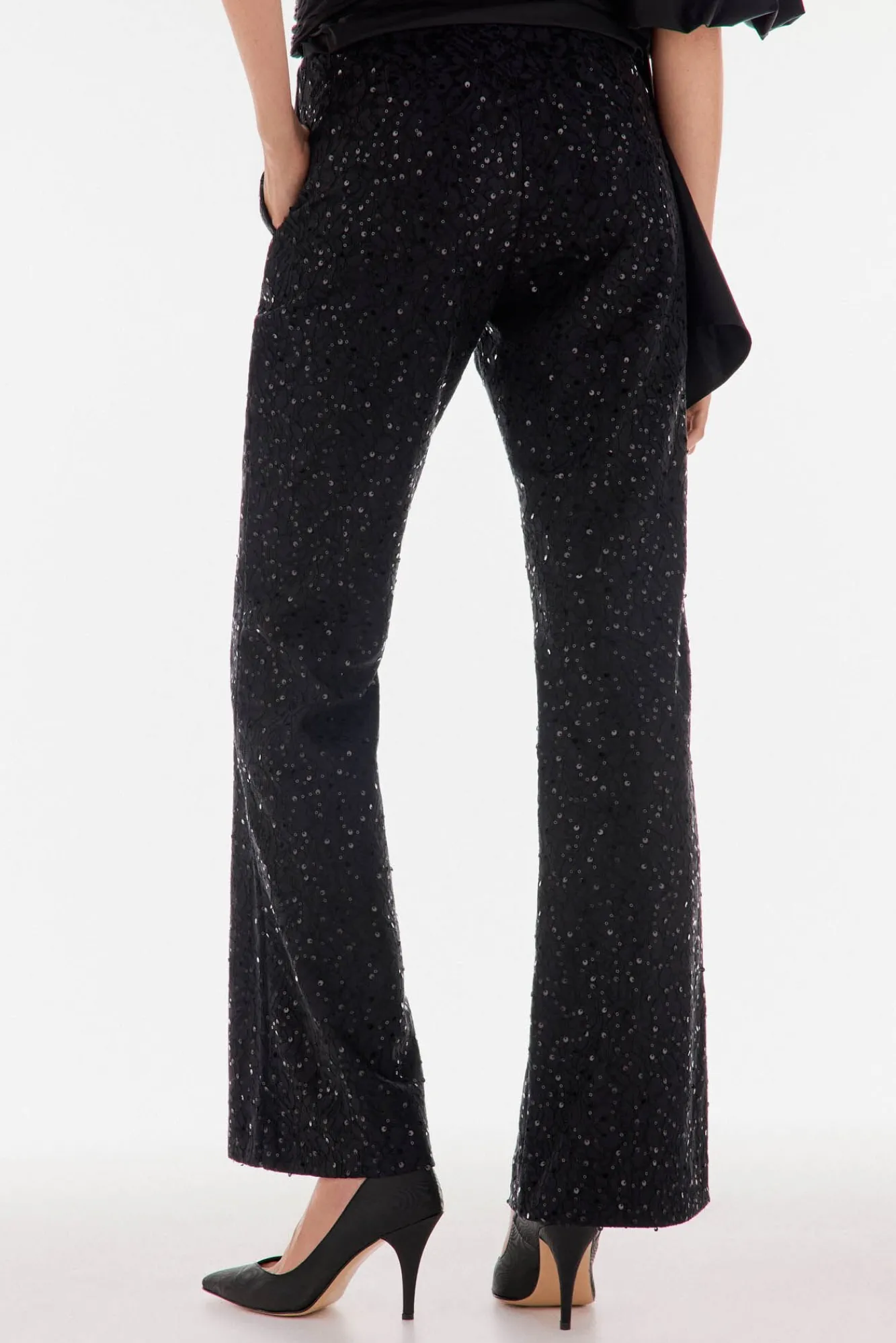 TFP by Tamara Falcó Calças-Calças de lantejoulas Preto