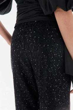TFP by Tamara Falcó Calças-Calças de lantejoulas Preto