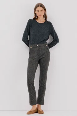 Cortefiel Calças-Calças de malha femininas Cinzento