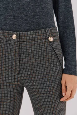 Cortefiel Calças-Calças de malha femininas Cinzento