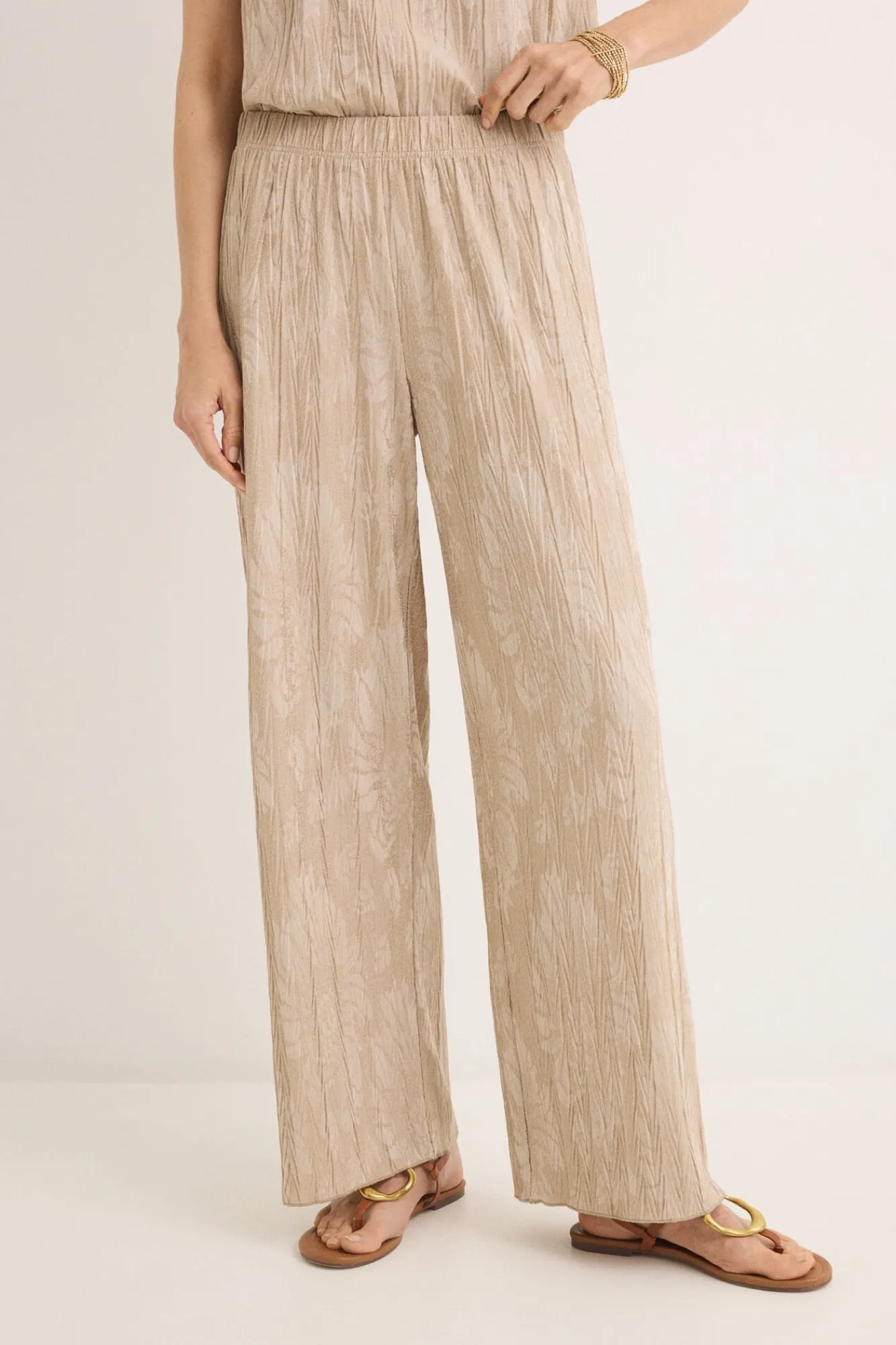 Cortefiel Calças-Calças de malha jacquard Castanho