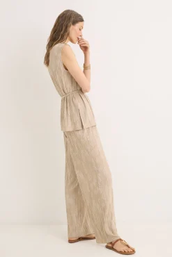 Cortefiel Calças-Calças de malha jacquard Castanho