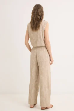 Cortefiel Calças-Calças de malha jacquard Castanho