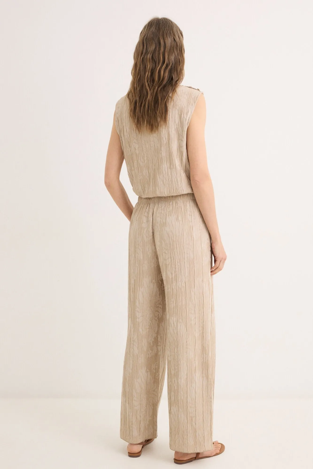 Cortefiel Calças-Calças de malha jacquard Castanho