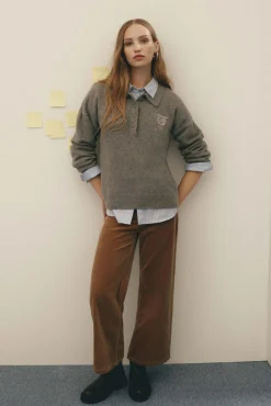 Springfield Calças-Calças de marinheiro de veludo cotelê cru