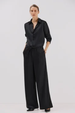 Cortefiel Calças-Calças de strass Preto