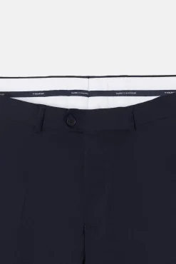 Silbon Calças|Calças Clássicas-Calças de terno elásticas naturais Azul