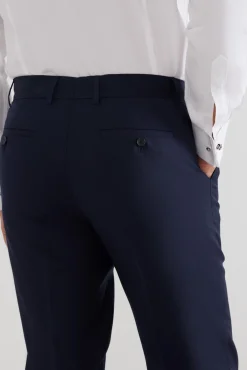 Silbon Calças|Calças Clássicas-Calças de terno elásticas naturais Azul