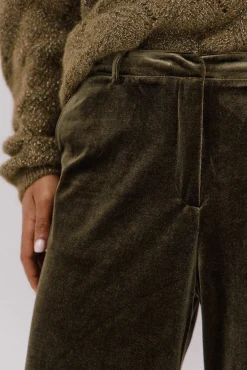 Cortefiel Calças-Calças de veludo Verde