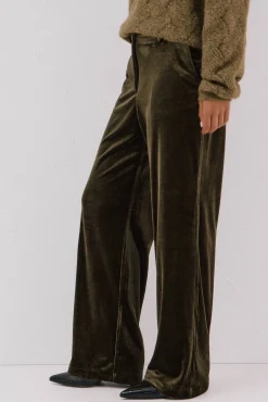 Cortefiel Calças-Calças de veludo Verde
