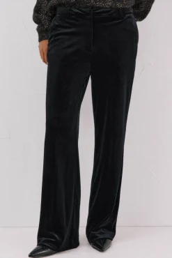 Cortefiel Calças-Calças de veludo Preto