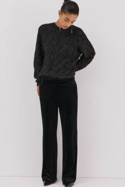 Cortefiel Calças-Calças de veludo Preto