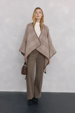 Pedro del Hierro Calças-Calças de veludo clássicas de perna larga Marrom