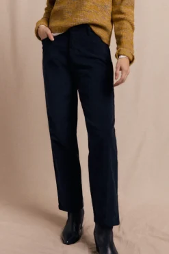 Slowlove Calças-Calças de veludo cotelê Azul