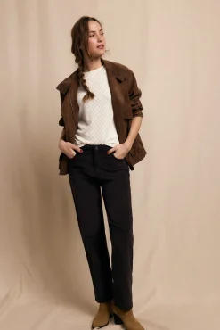 Slowlove Calças-Calças de veludo cotelê Castanho