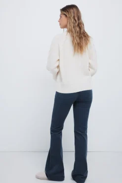 Springfield Calças-Calças de veludo cotelê com boca de sino baixa azul