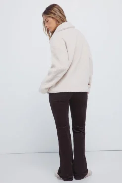 Springfield Calças-Calças de veludo cotelê com boca de sino baixa castanho