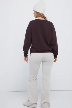 Springfield Calças-Calças de veludo cotelê com boca de sino baixa cru