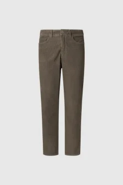 Pepe Jeans Calças-Calças de veludo cotelê slim com cinco bolsos castanho