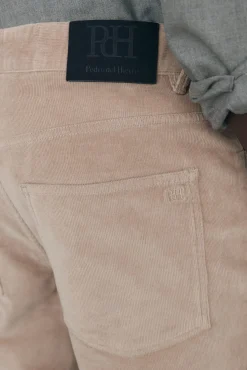 Pedro del Hierro Calças-Calças de veludo slim fit com 5 bolsos Beige