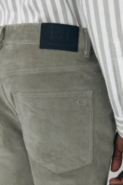 Pedro del Hierro Calças-Calças de veludo slim fit com 5 bolsos Verde