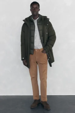 Pedro del Hierro Calças-Calças de veludo slim fit com 5 bolsos Marrom