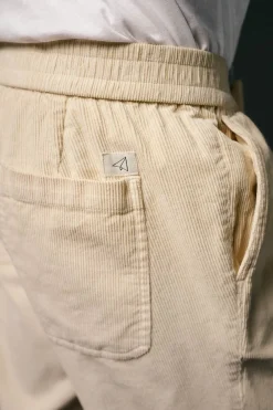 OOTO Calças-Calças de veludo veludo com elástico Tostado