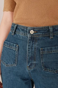 Grace & Mila Jeans|Calças-Calças denim de cintura alta Azul