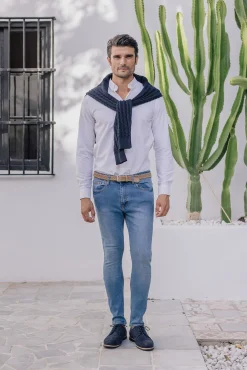 Celopman Jeans|Calças-Calças denim skinny azul