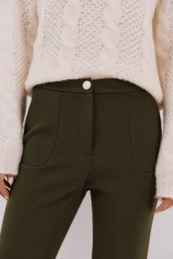 Cortefiel Calças-Calças elásticas confortáveis Verde