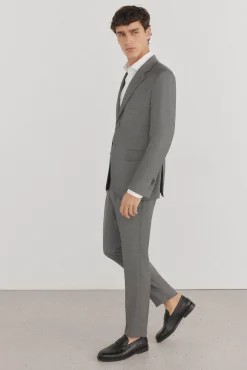 Pedro del Hierro Calças|Calças Clássicas-Calças estilo olho de pássaro, com modelagem slim fit e bielástica Cizento