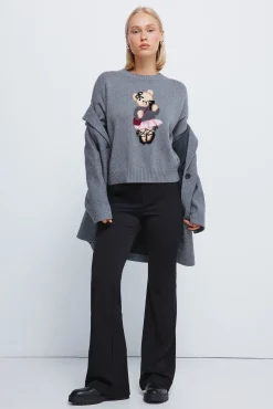 Springfield Calças-Calças flare riscas preto