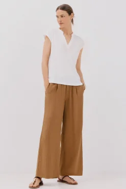 Cortefiel Calças-Calças fluidas largas Verde