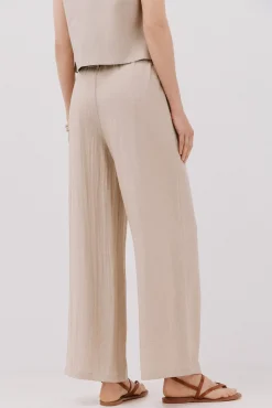 Cortefiel Calças-Calças fluidas largas Tostado