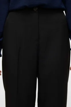 Vero Moda Calças-Calças formais de mulher de corte reto Preto