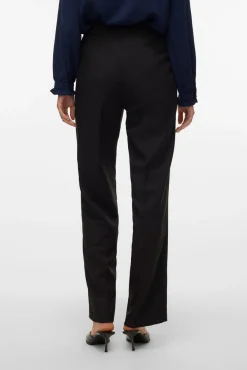 Vero Moda Calças-Calças formais de mulher de corte reto Preto