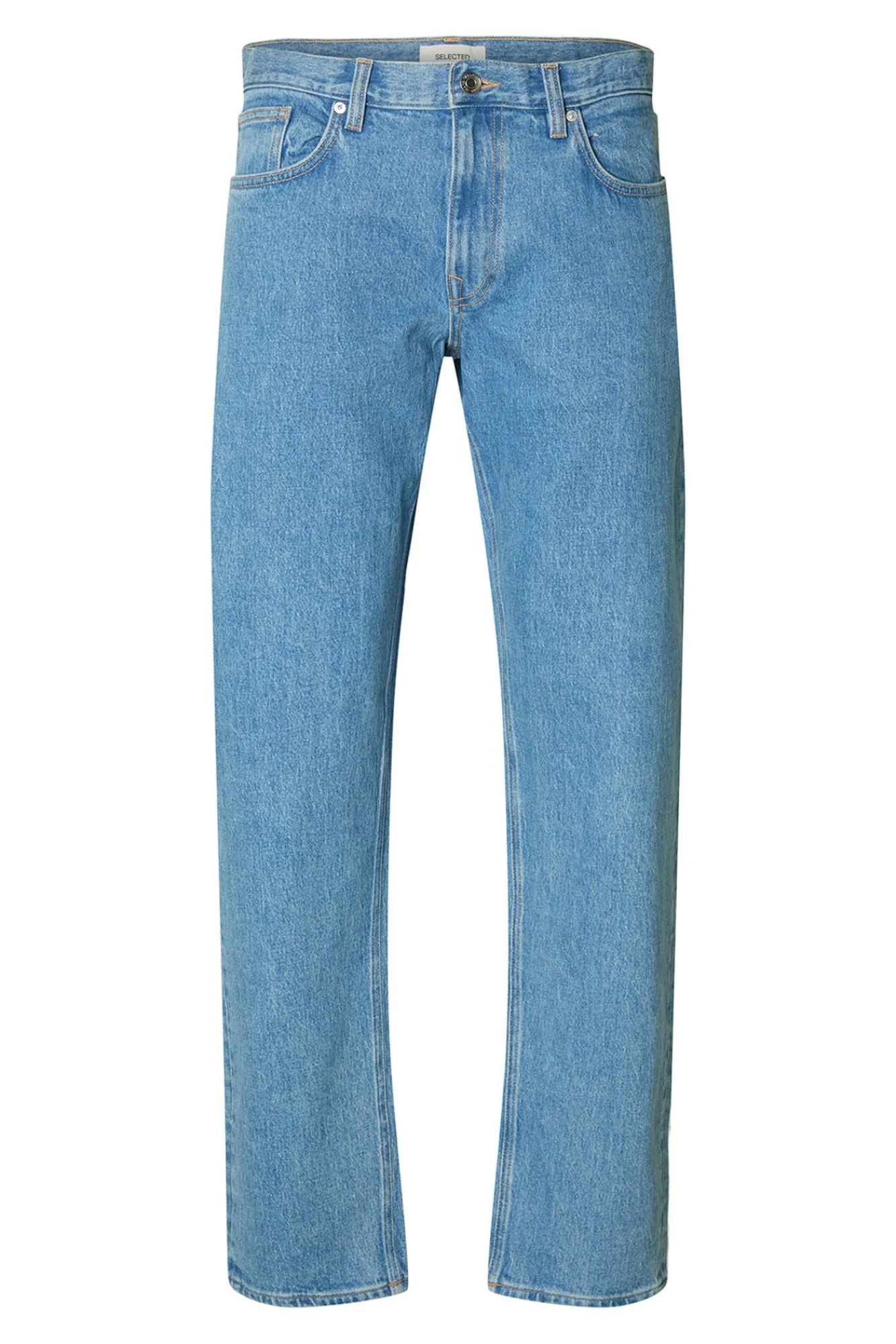 Selected Jeans|Calças-Calças jeans de corte reto Azul