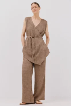 Cortefiel Calças-Calças largas Castanho