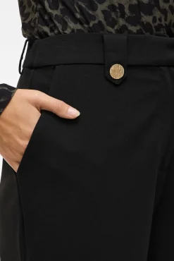 Vila Calças-Calças largas com botões Preto