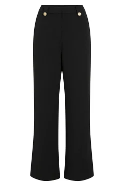 Vila Calças-Calças largas com botões Preto