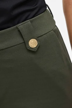 Vila Calças-Calças largas com botões Verde
