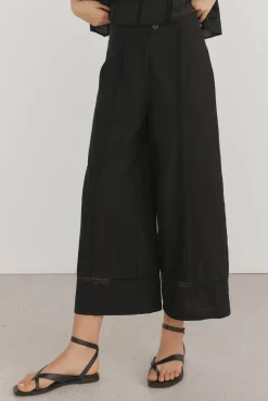 Pedro del Hierro Calças-Calças largas cortadas Preto